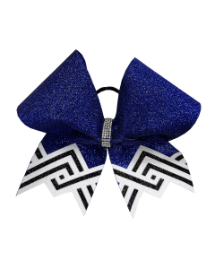 Extra Large Glitter Bow with Criss-Cross Stripe Tails