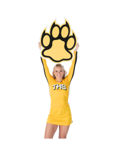 Custom Paw Print Shaped Pep Rally Sign Printed on One Side - 23.75" x 29.75"