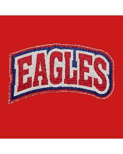 3 Color Block Lettering with Rhinestone Outline (TARAKC3-RO)