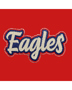 2 Color Script Lettering with Rhinestone Outline (TRDT2-RO)