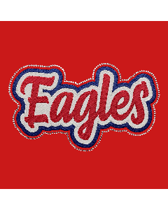 3 Color Script Lettering with Rhinestone Outline (TRDT3-RO)