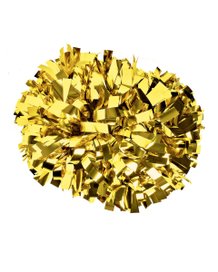 6" Solid Metallic Baton Handle Pom