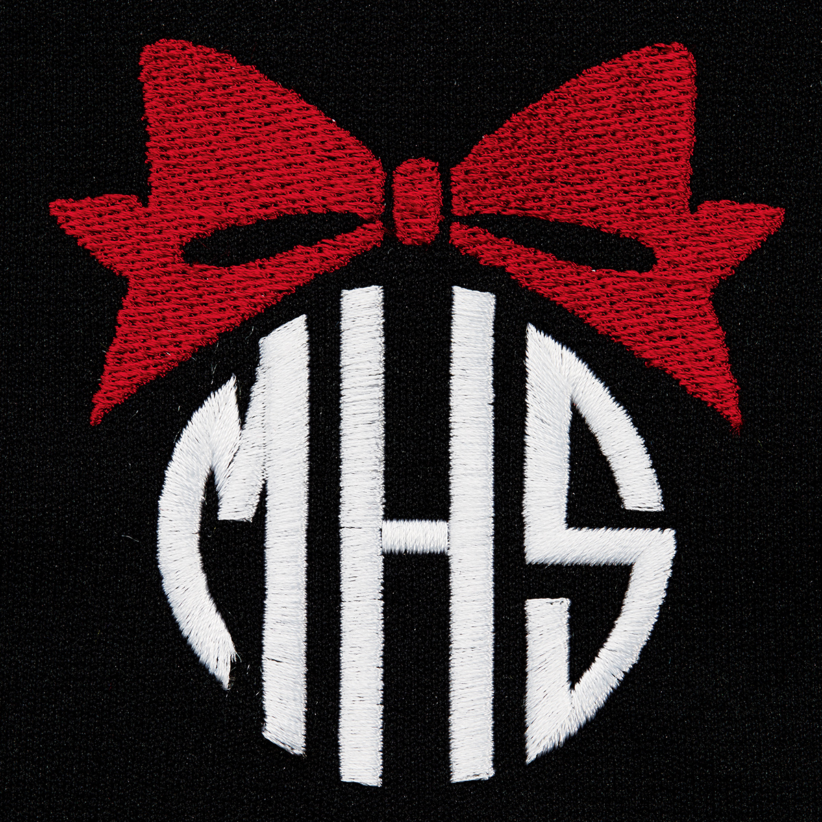 Two Color Initials Monogram with Bow (MCIRBW)