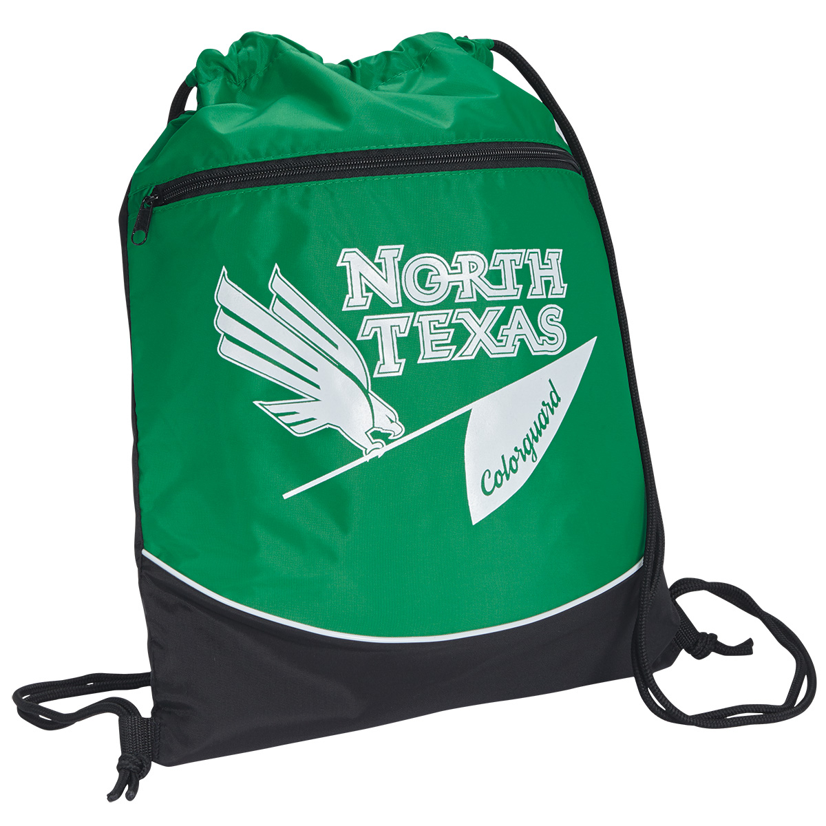 Tri-Color Drawstring Backsack - Kelly Green