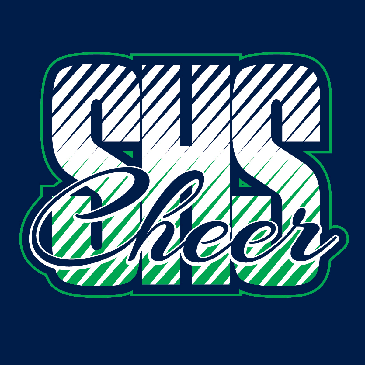 2 Color Striped Initials Imprint (CTND154)