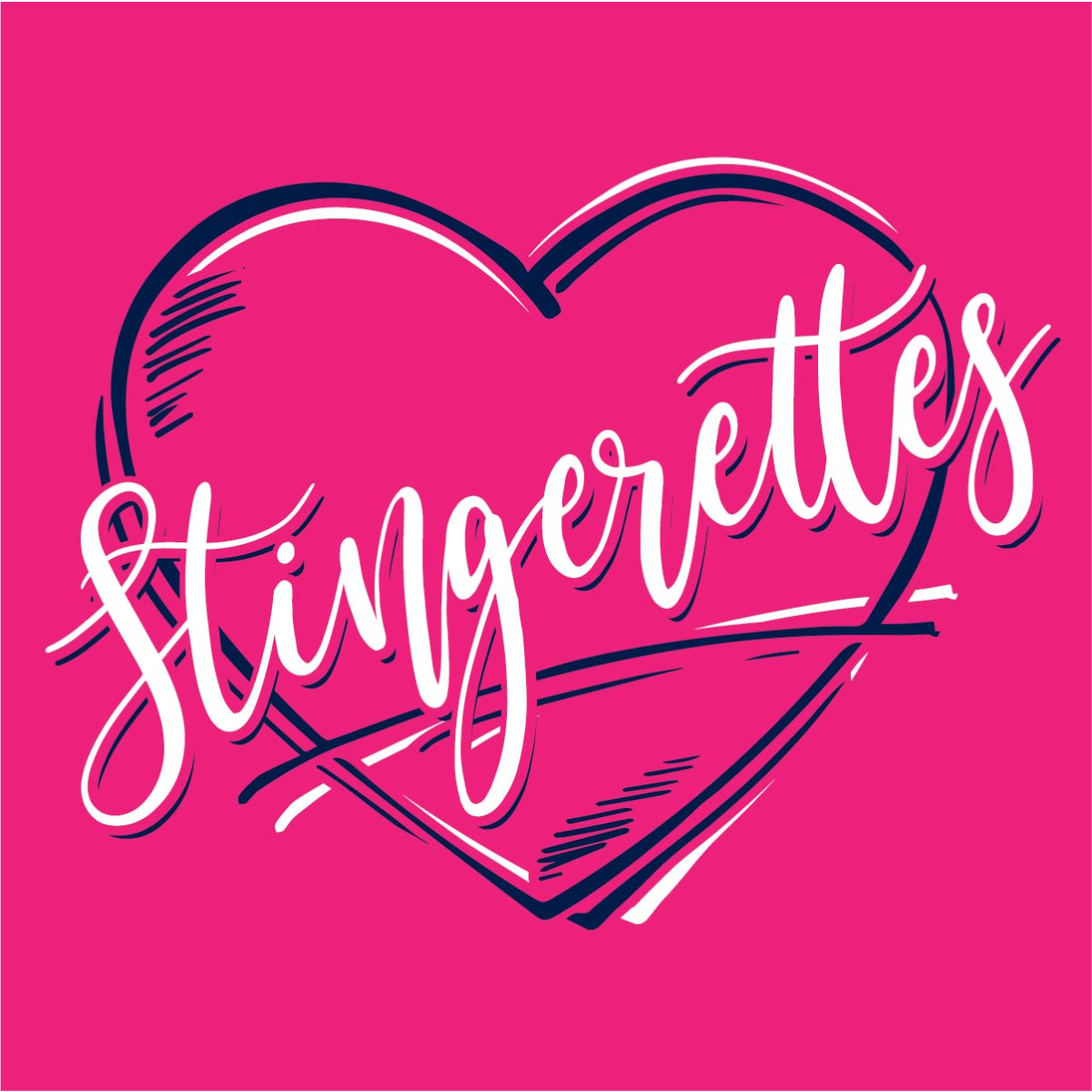 2 Color Heart Script Text Screenprint Design (CTND181)