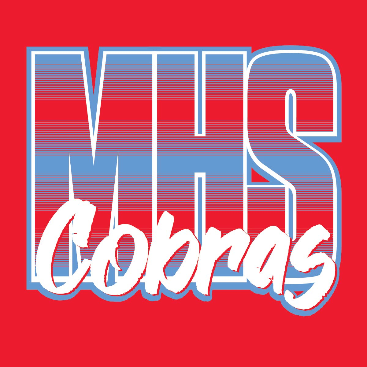 2 Color Block Initial and Script Text Horizontal Stripe Screenprint Design (CTND185)