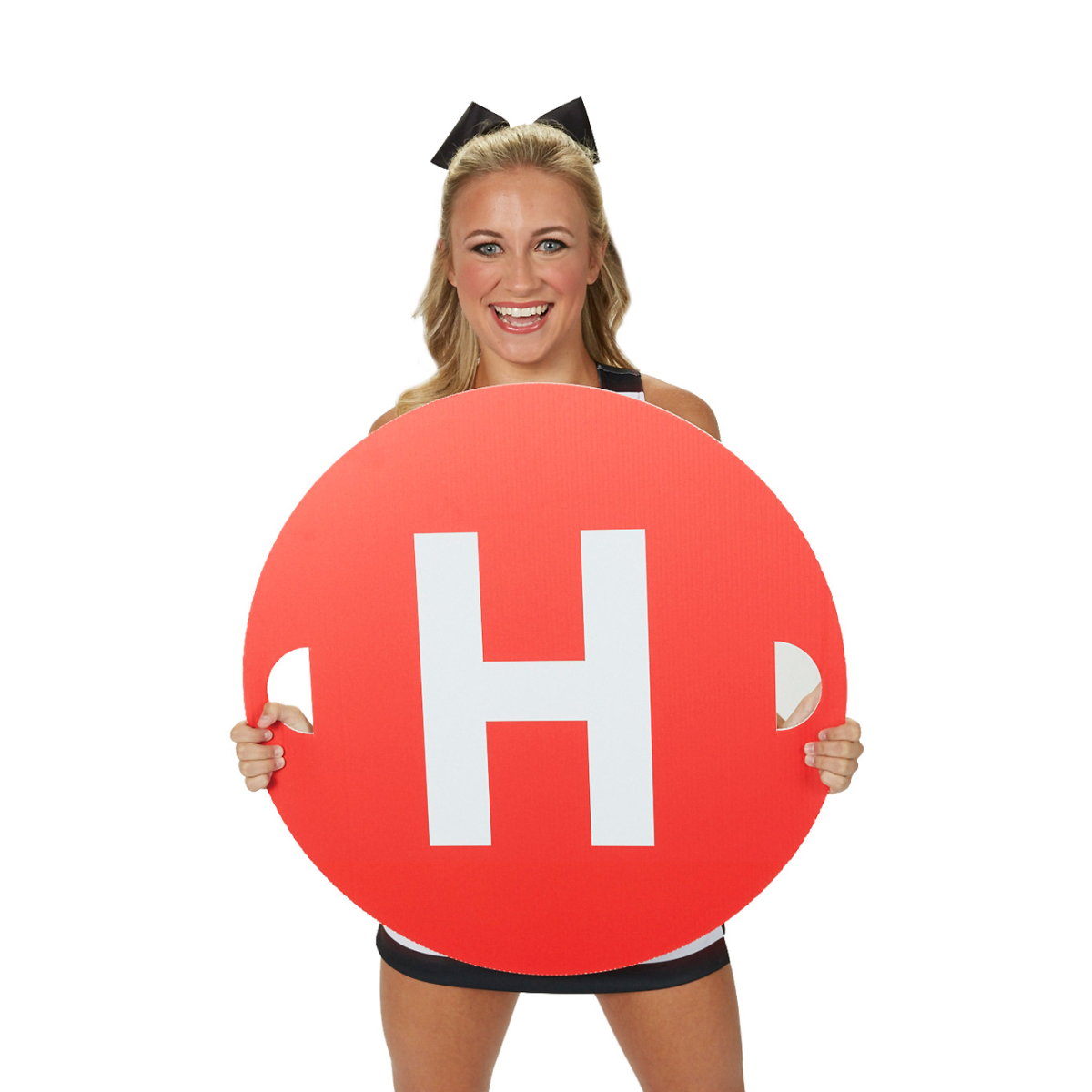 Set of 3 - Custom Round Pep Rally Signs Printed on One Side- 24 in. x 24 in.