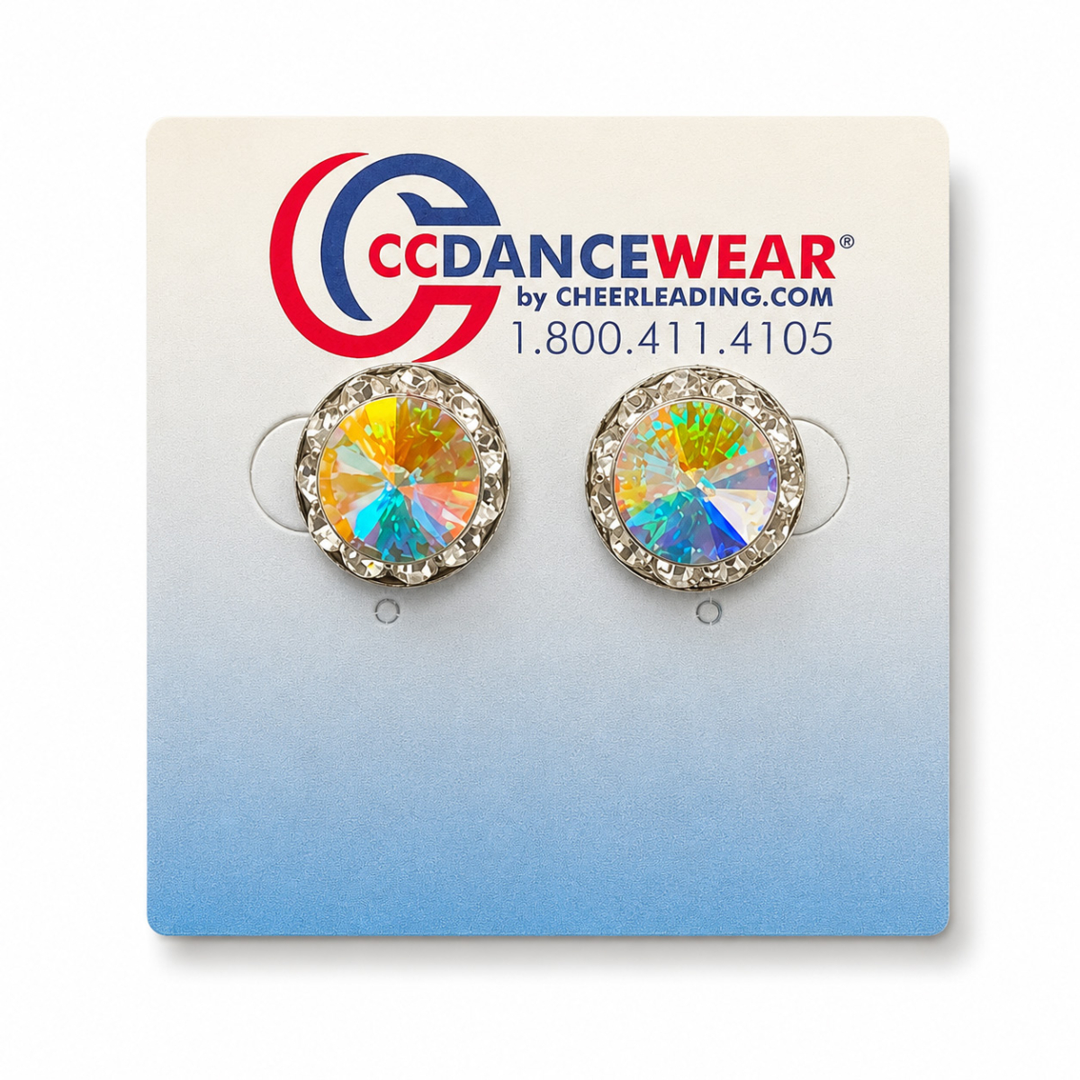 AB Crystal Earrings - Pierced Stud