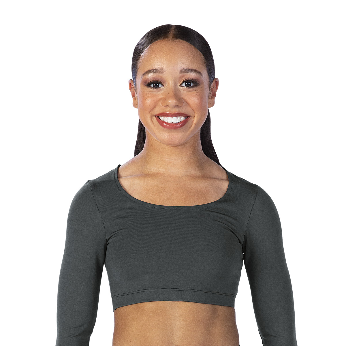 Custom Metallic and Specialty Material Round Neck Halftop