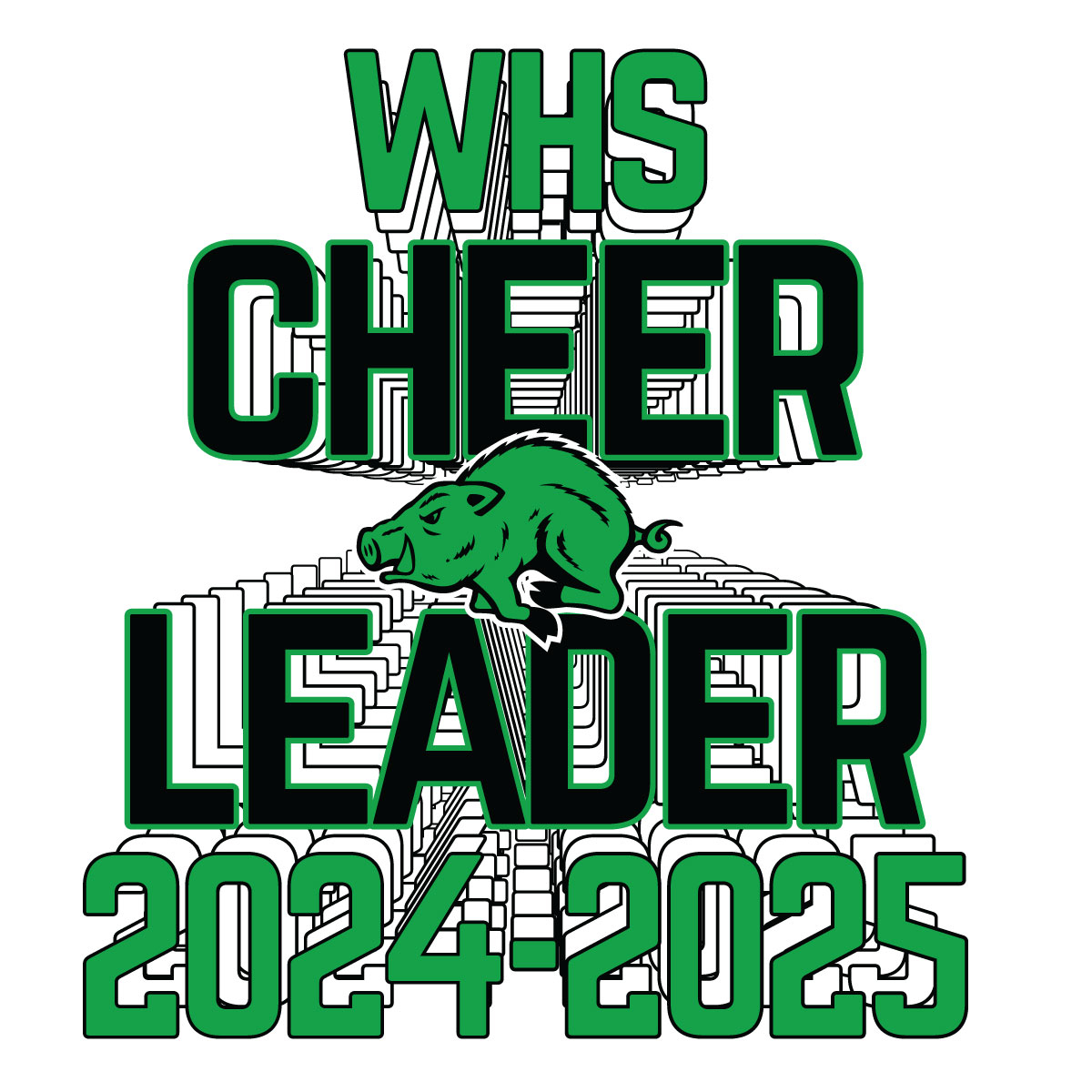 2 Color School Initial Shadow Screen Print Design (CTND219)