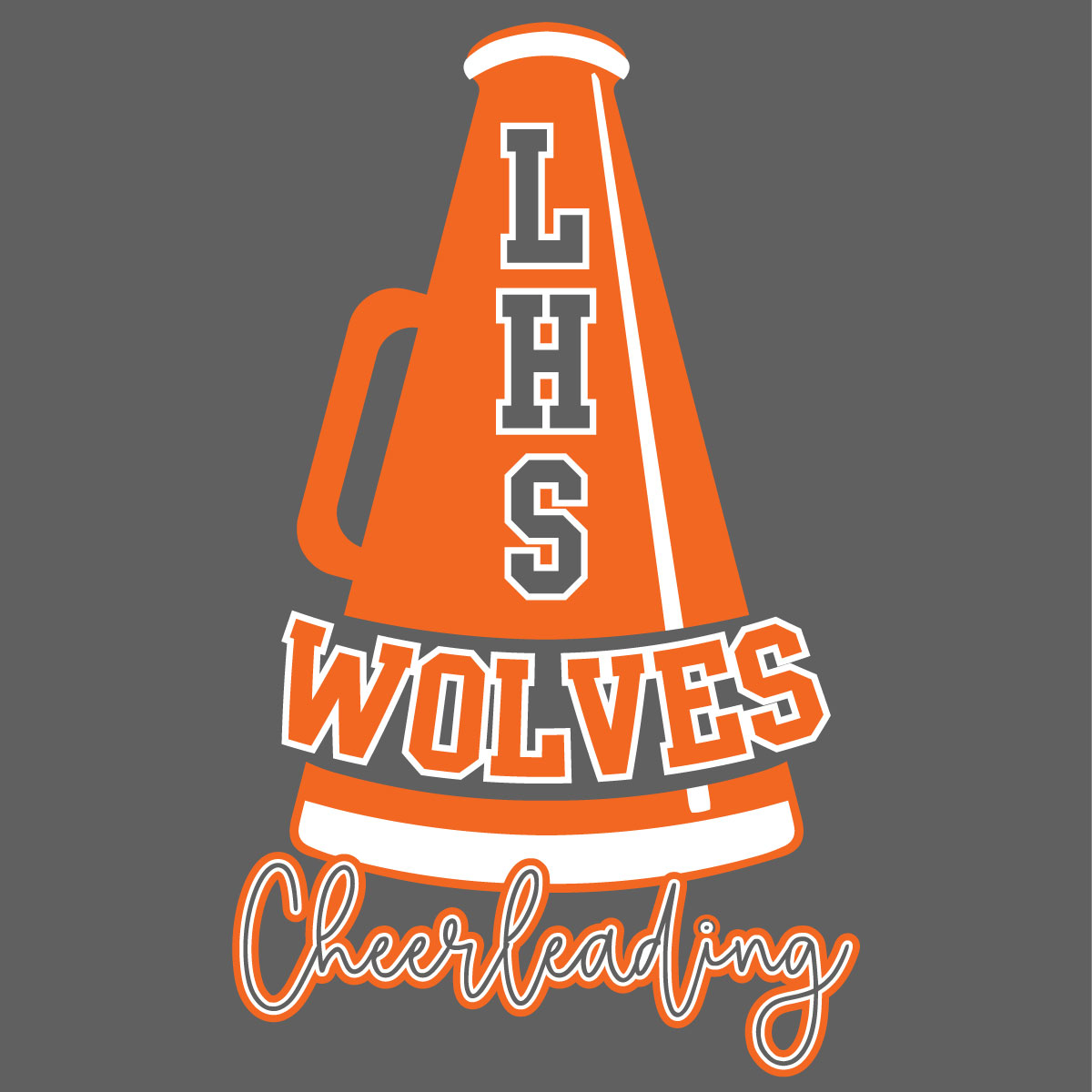 2 Color Megaphone with Mascot Screen Print Design (CTND231)