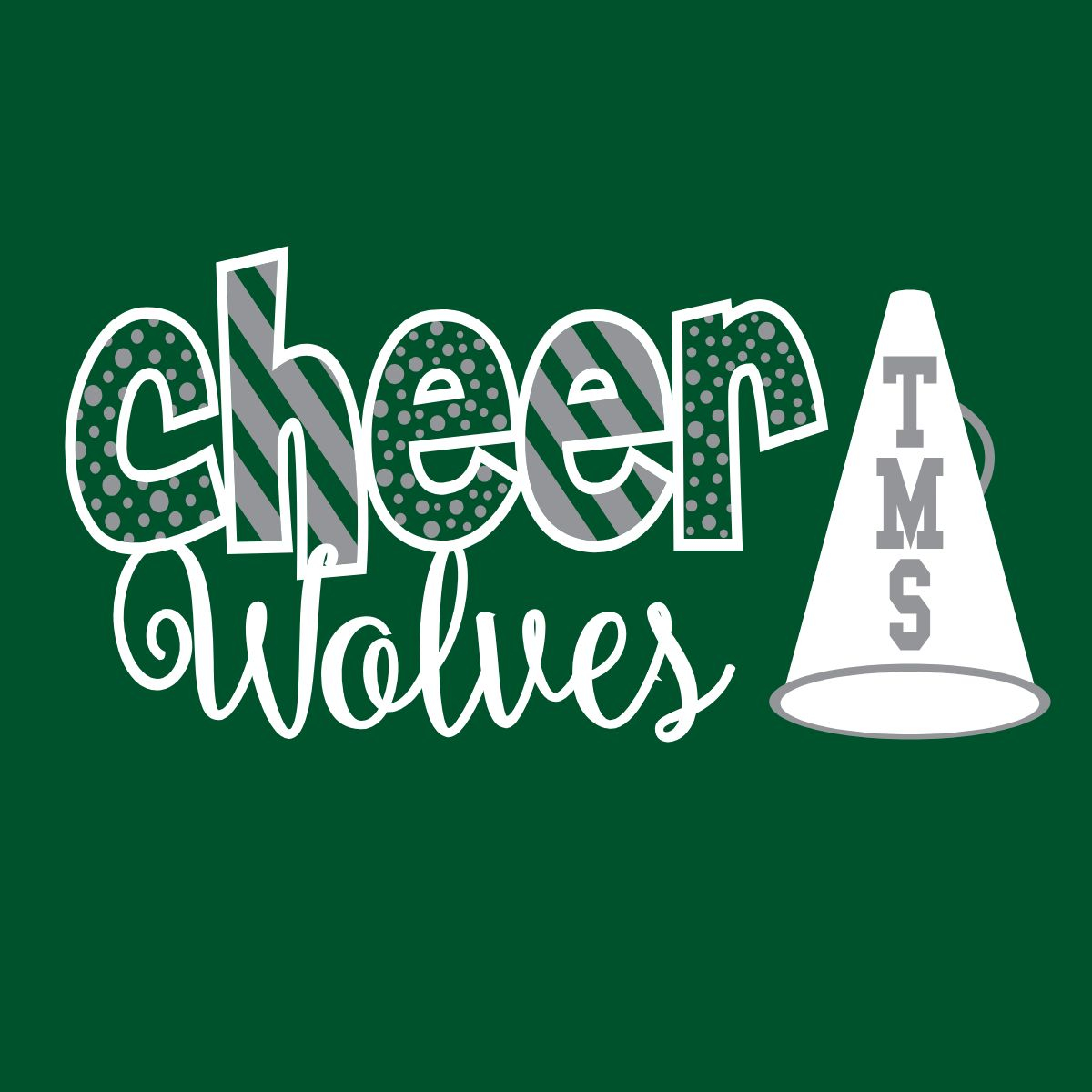 2 Color Cheer Megaphone Screenprint Design (CTND281)