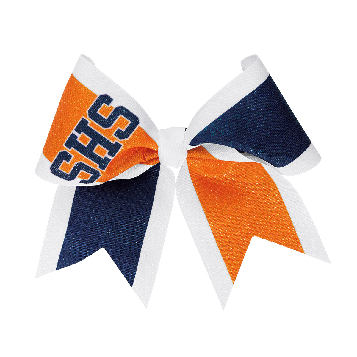 CC Fusion Extra Large Diagonal Flip Grosgrain Glitter Bow with Initials (HBCCGRV)