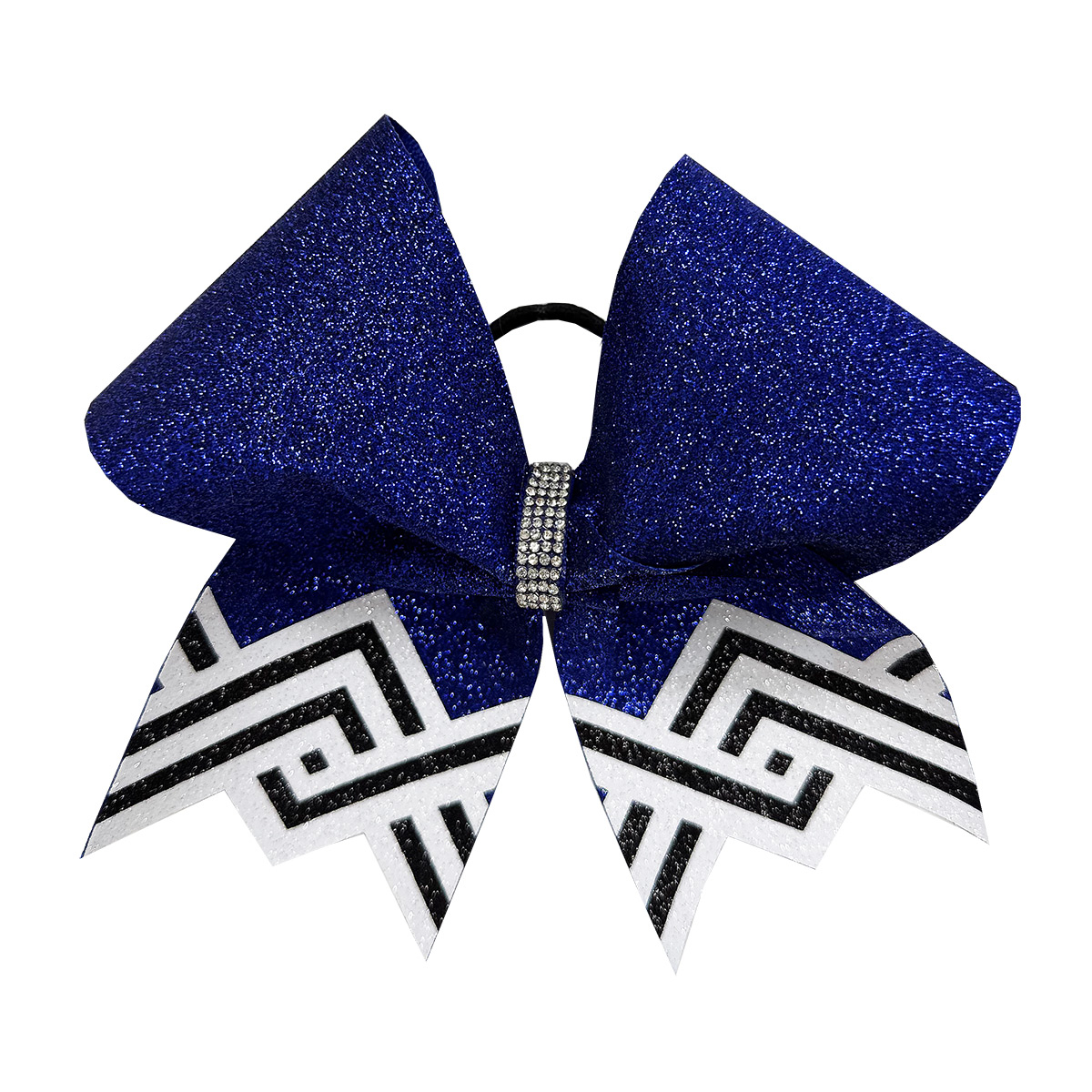 Extra Large Glitter Bow with Criss-Cross Stripe Tails