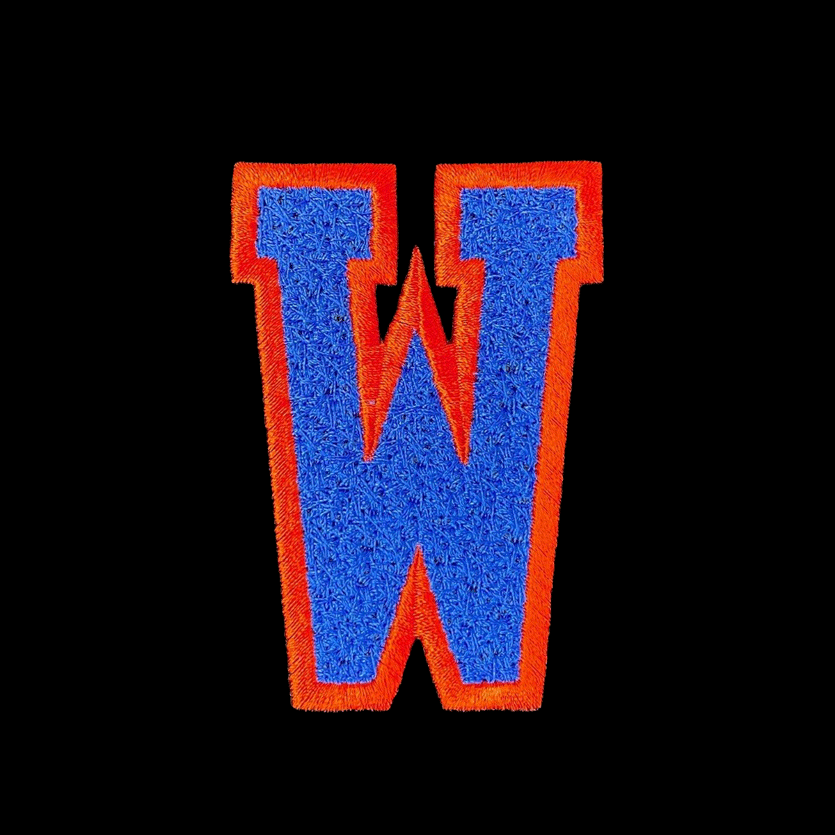 Two Color Chenille-Look Block Initial Monogram (MCHNL)