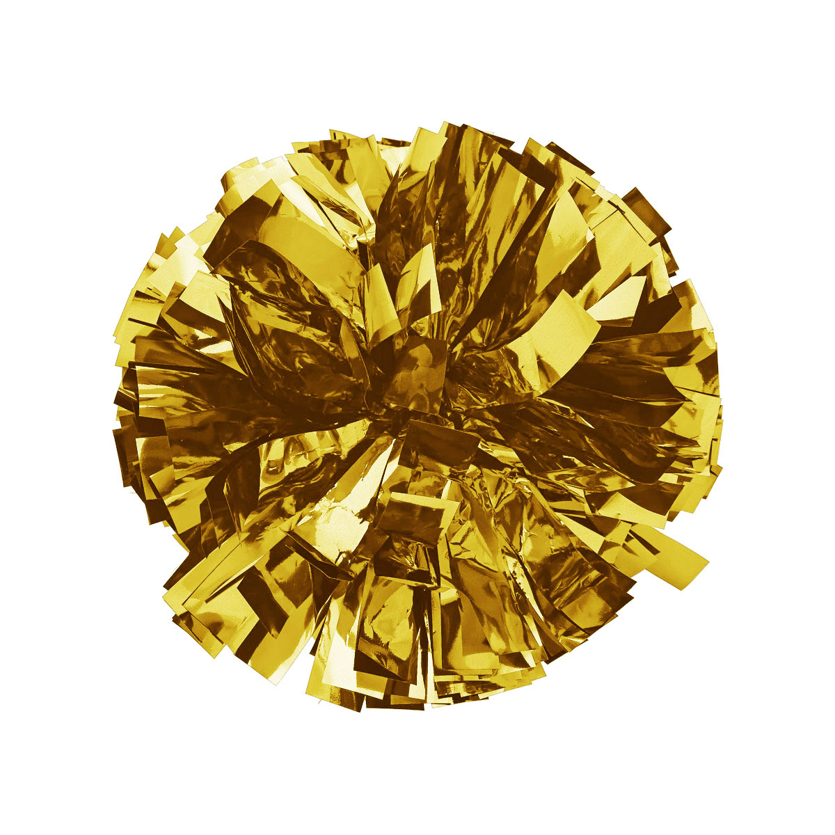 Solid 4" Metallic Baton Handle Poms - Metallic Gold