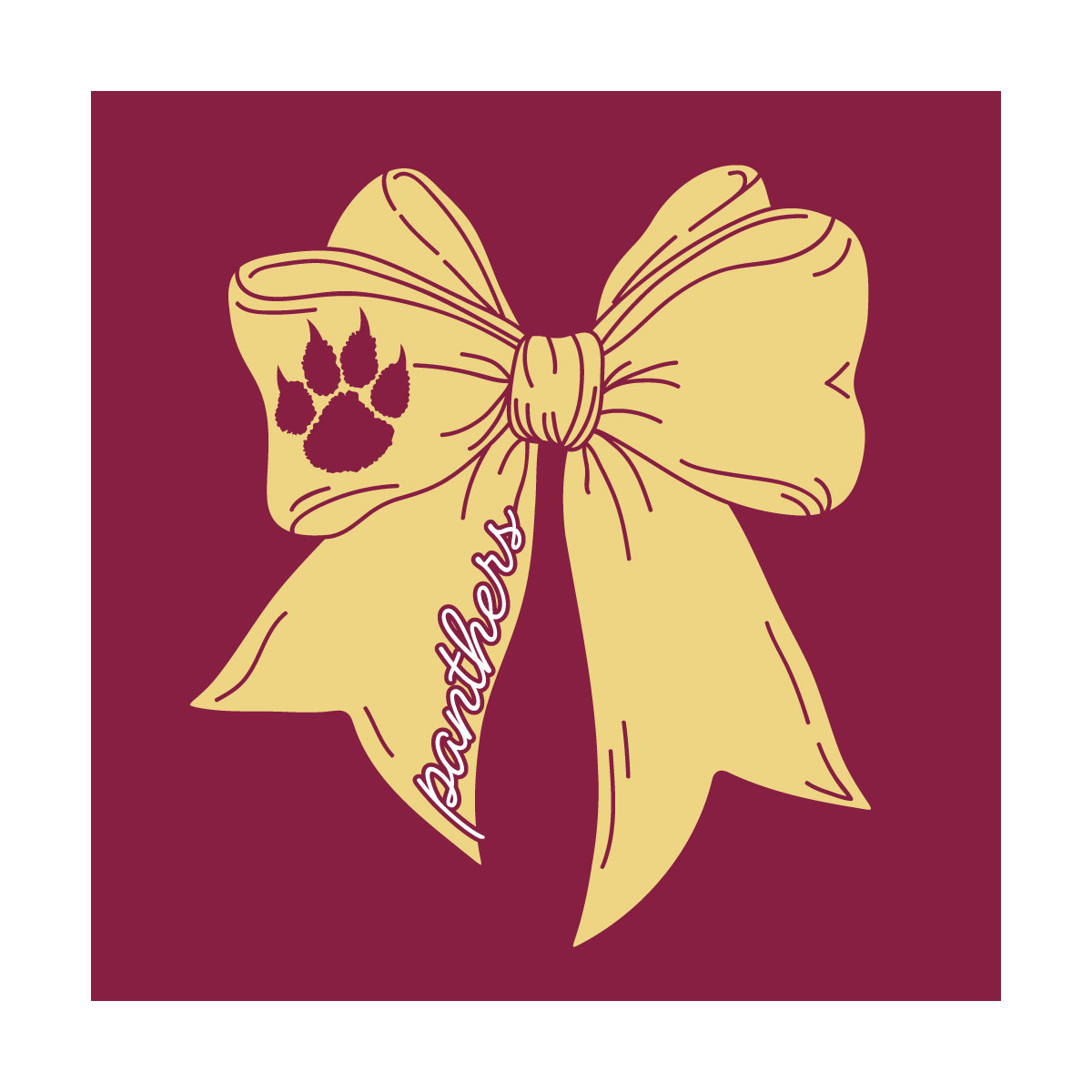 2 Color Large Bow Screenprint Design (CTND259)