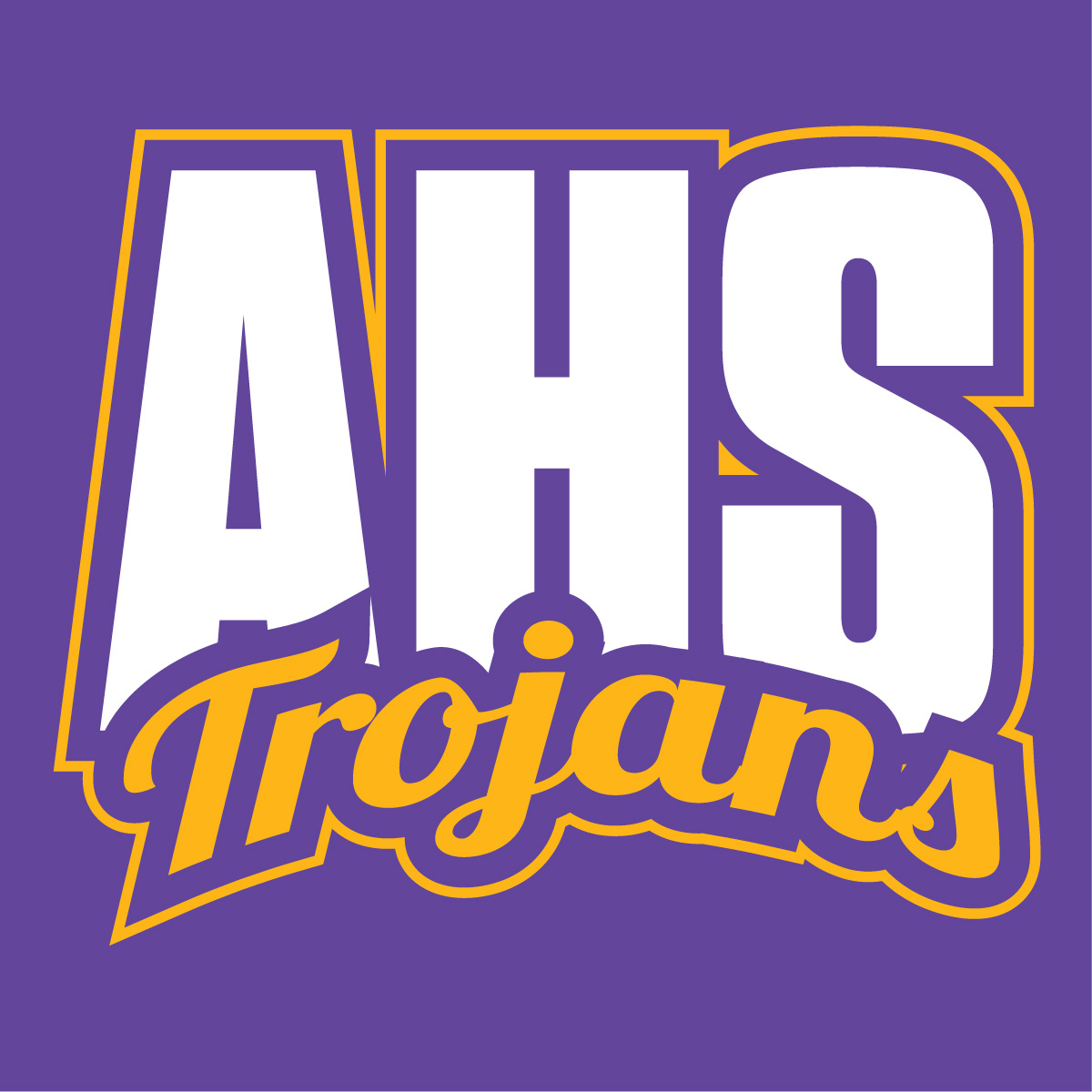 2 Color Block Initial Arched Script Text Screenprint Design (CTND271)