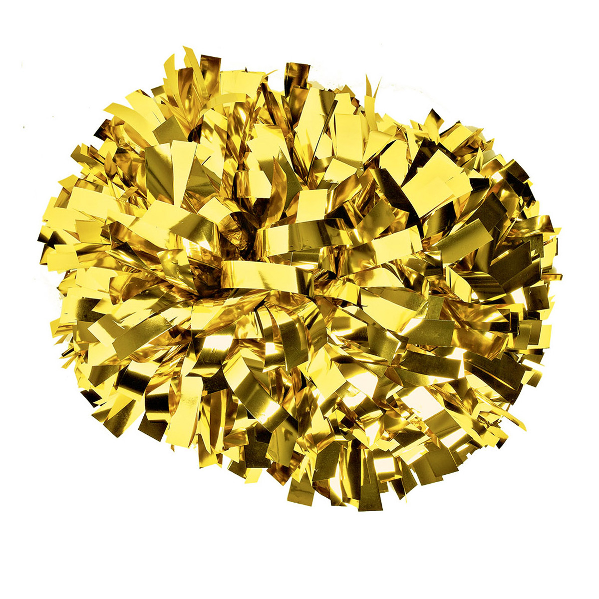 Solid Color 6" Metallic Baton Handle Poms - Metallic Gold