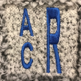 One Color Block Periodic Table Initials Monogram with Stitch-Down ...