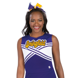 Stock Sweetheart Neck Cheer Uniform Shell with Criss Cross Design