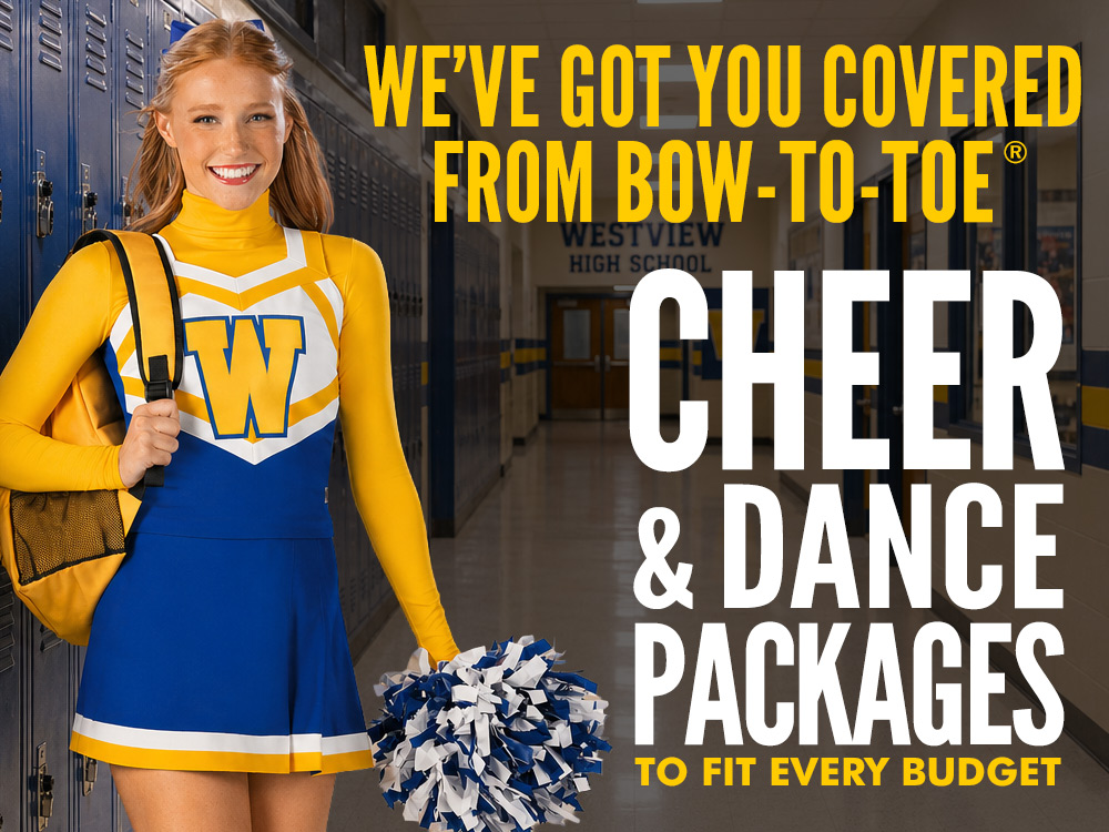 Cheer & Dance Uniform Packages for Every Budget. Also, Check Out Our New 2026 Interactive Catalog! See Our Uniforms in YOUR Team Colors.