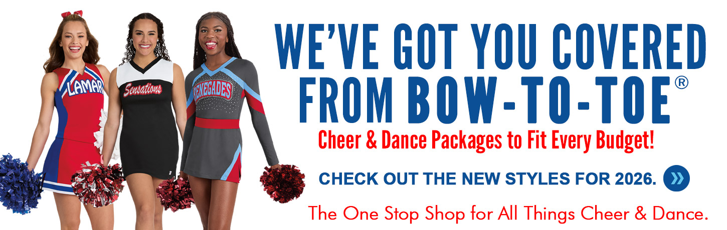 Cheer & Dance Uniform Packages for Every Budget. Also, Check Out Our New 2026 Interactive Catalog! See Our Uniforms in YOUR Team Colors.