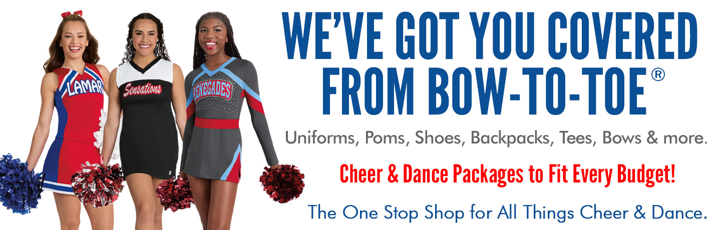Cheer & Dance Uniform Packages for Every Budget. Also, Check Out Our New 2026 Interactive Catalog! See Our Uniforms in YOUR Team Colors.
