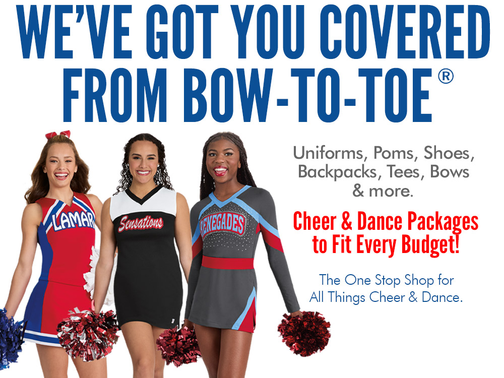Cheer & Dance Uniform Packages for Every Budget. Also, Check Out Our New 2026 Interactive Catalog! See Our Uniforms in YOUR Team Colors.